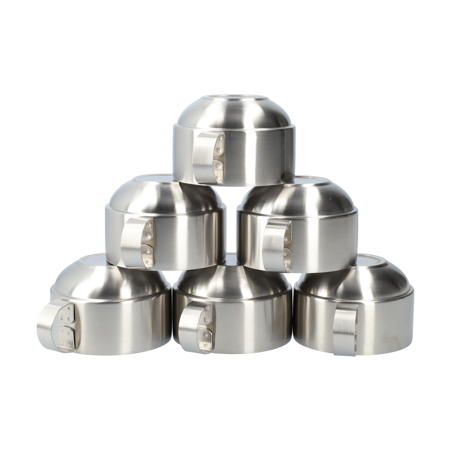 Dubbelwandige Koffiebeker - Herbruikbare Beker - Roestvrij Stalen Mok - Mok - Beker - 6 Stuks - Industrieel Design - Met Mokken Standaard