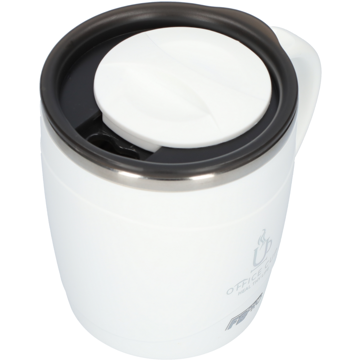 Travel mug - Koffiebeker - Langdurig warm of koud - Sluitbare Bovenkant - Wit