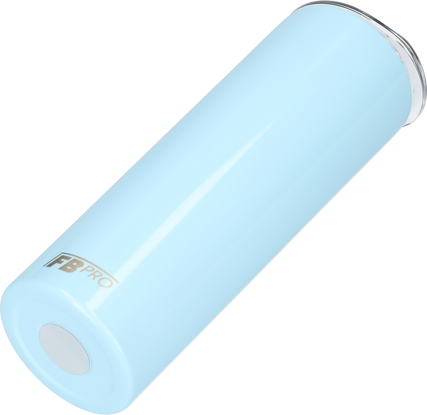 Slanke drinkbeker met rietje - 550 ML - RVS - Baby Blauw