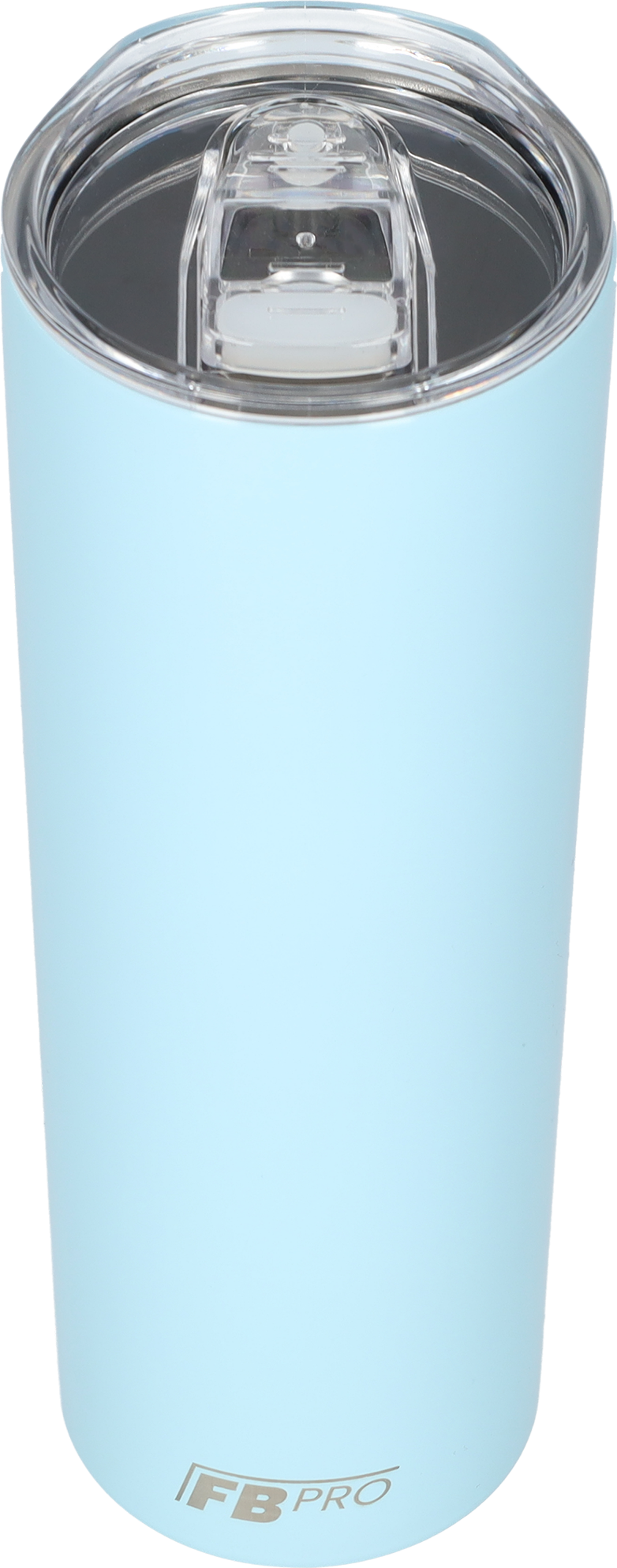 Slanke drinkbeker met rietje - 550 ML - RVS - Baby Blauw