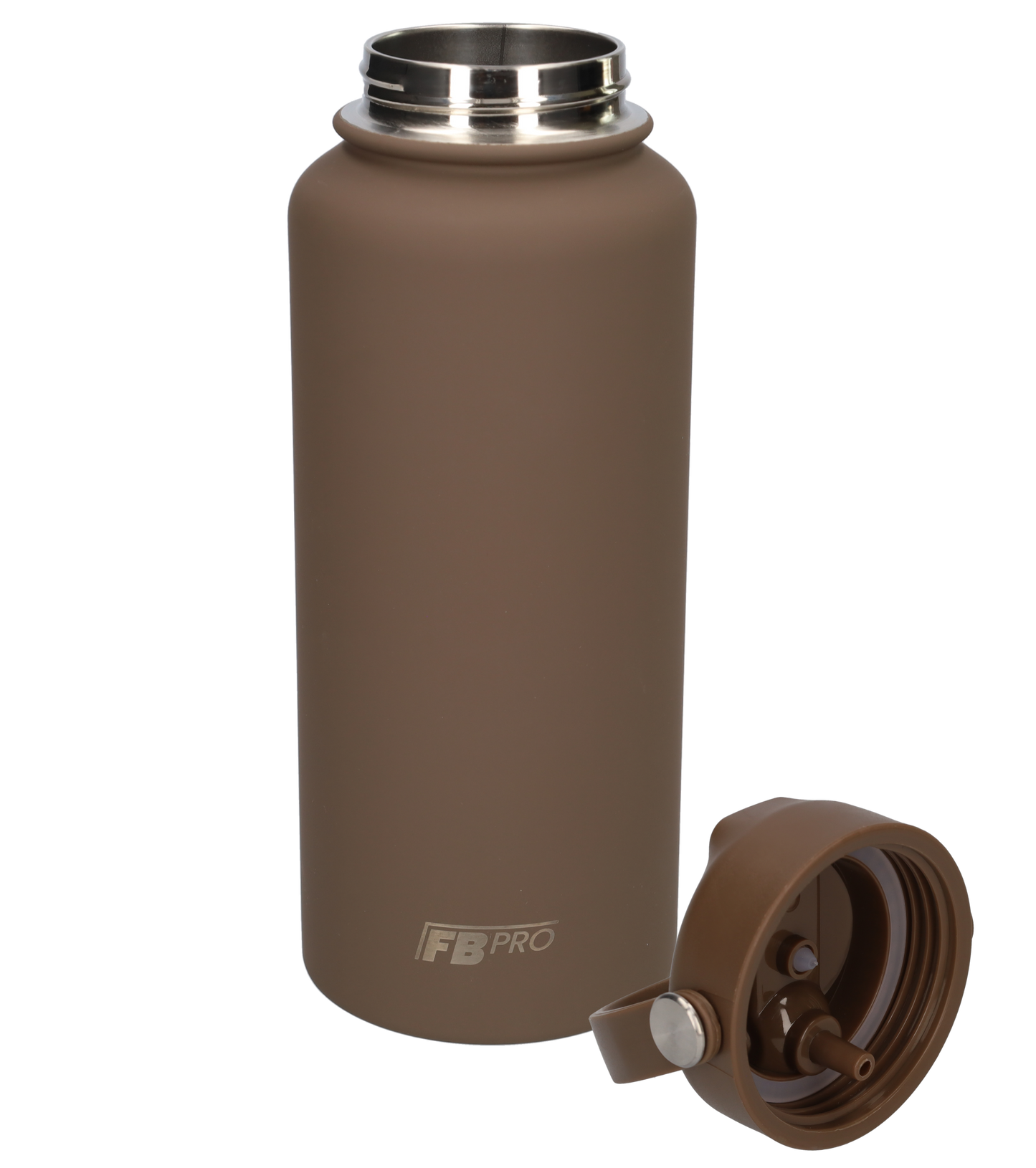 Thermos waterfles 1 liter - Isolerende Waterfles met Draaibare Drinktuit - Light Brown