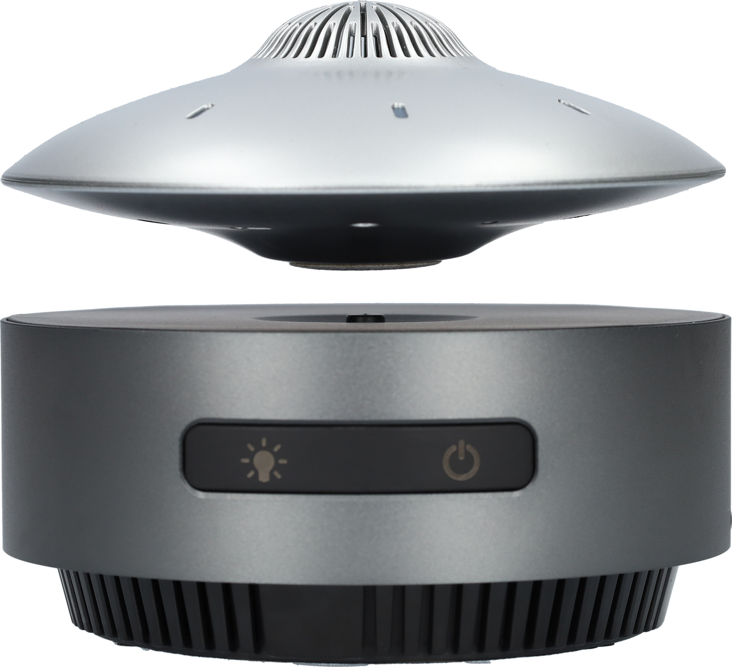 UFO BlueTooth speaker die écht zweeft door magneten! - Draadloos - Zilver en Donkergrijs