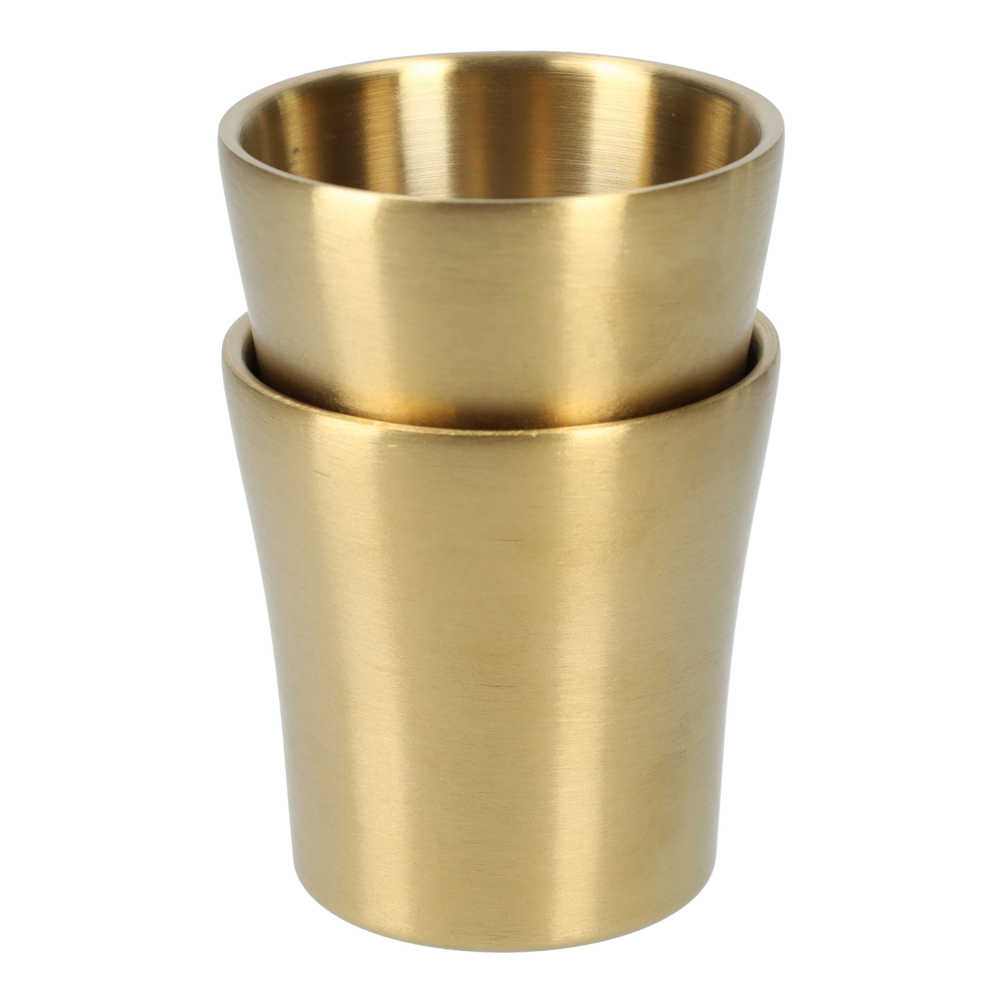 Dubbelwandige RVS beker (2 stuks!) - Roestvrijstalen wijn bekers - Robuust design - Industriële stijl - 175ml - Goud
