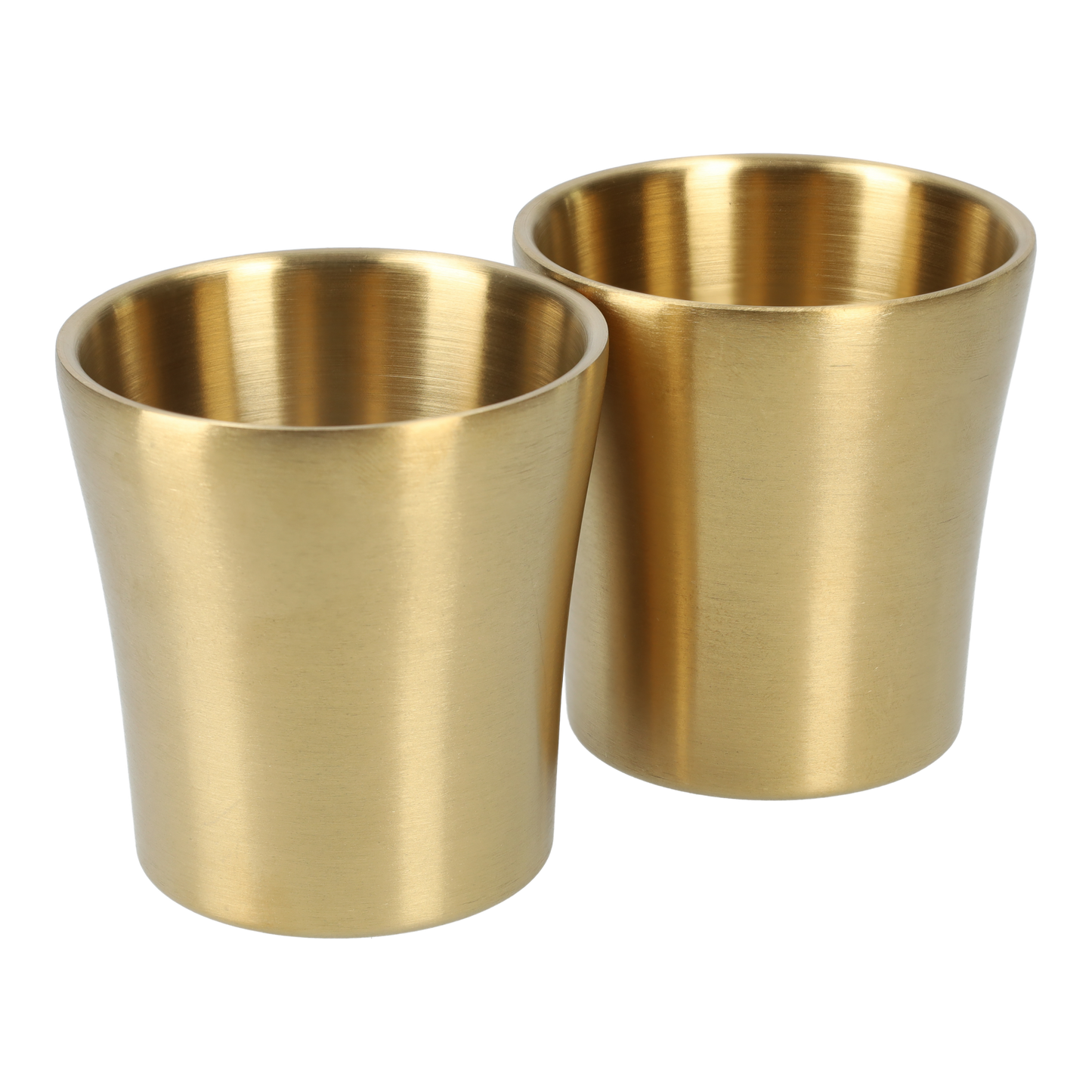 Dubbelwandige RVS beker (2 stuks!) - Roestvrijstalen wijn bekers - Robuust design - Industriële stijl - 175ml - Goud