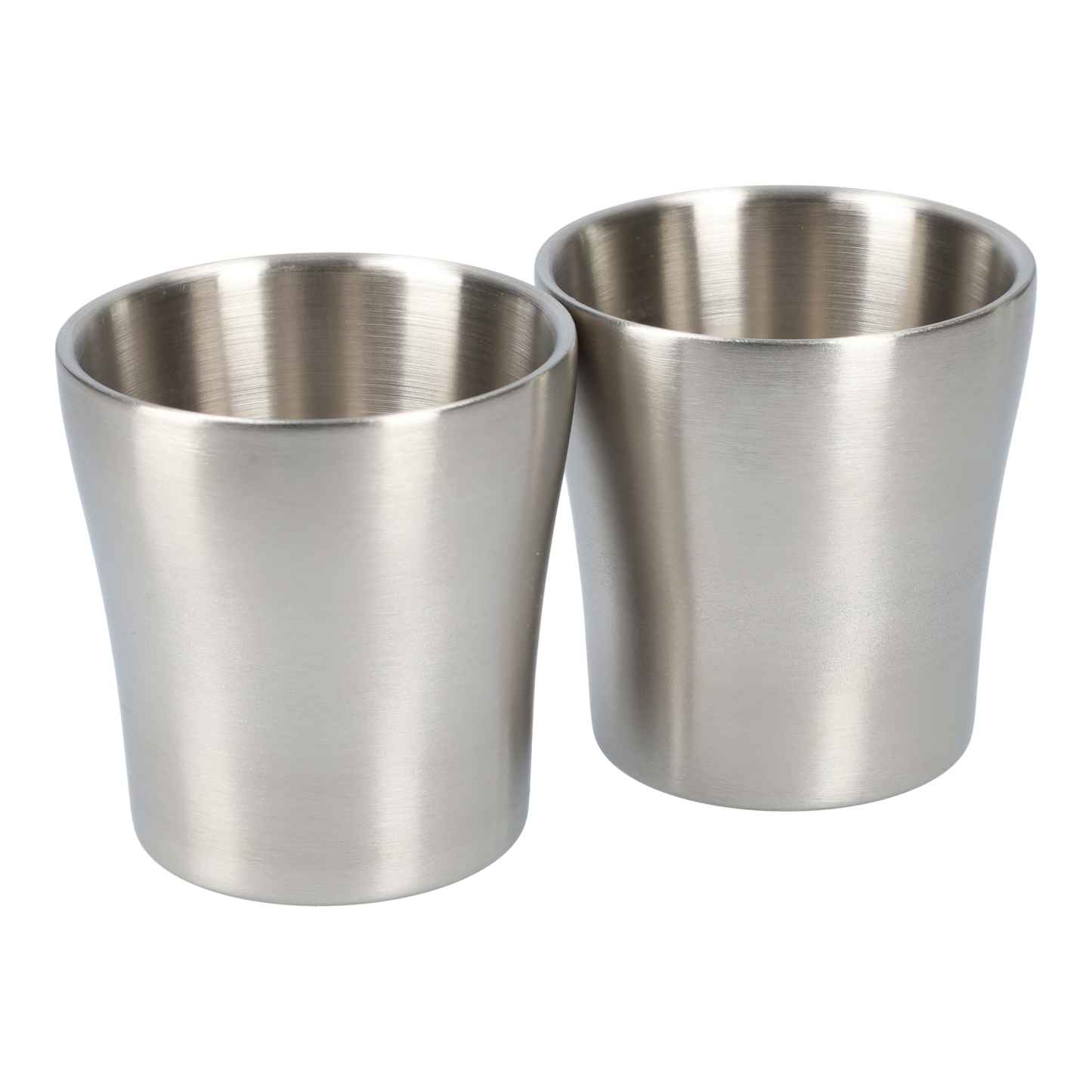 Dubbelwandige RVS beker (2 stuks!) - Roestvrijstalen wijn bekers - Robuust design - Industriële stijl - 175ml - Zilver