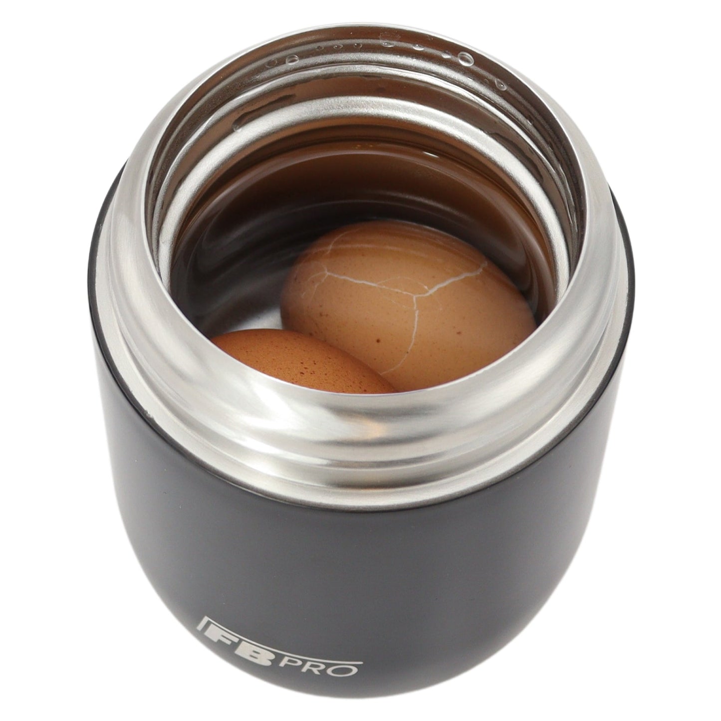 Thermos container met lepel - Thermoskan - Zwart - 420ml