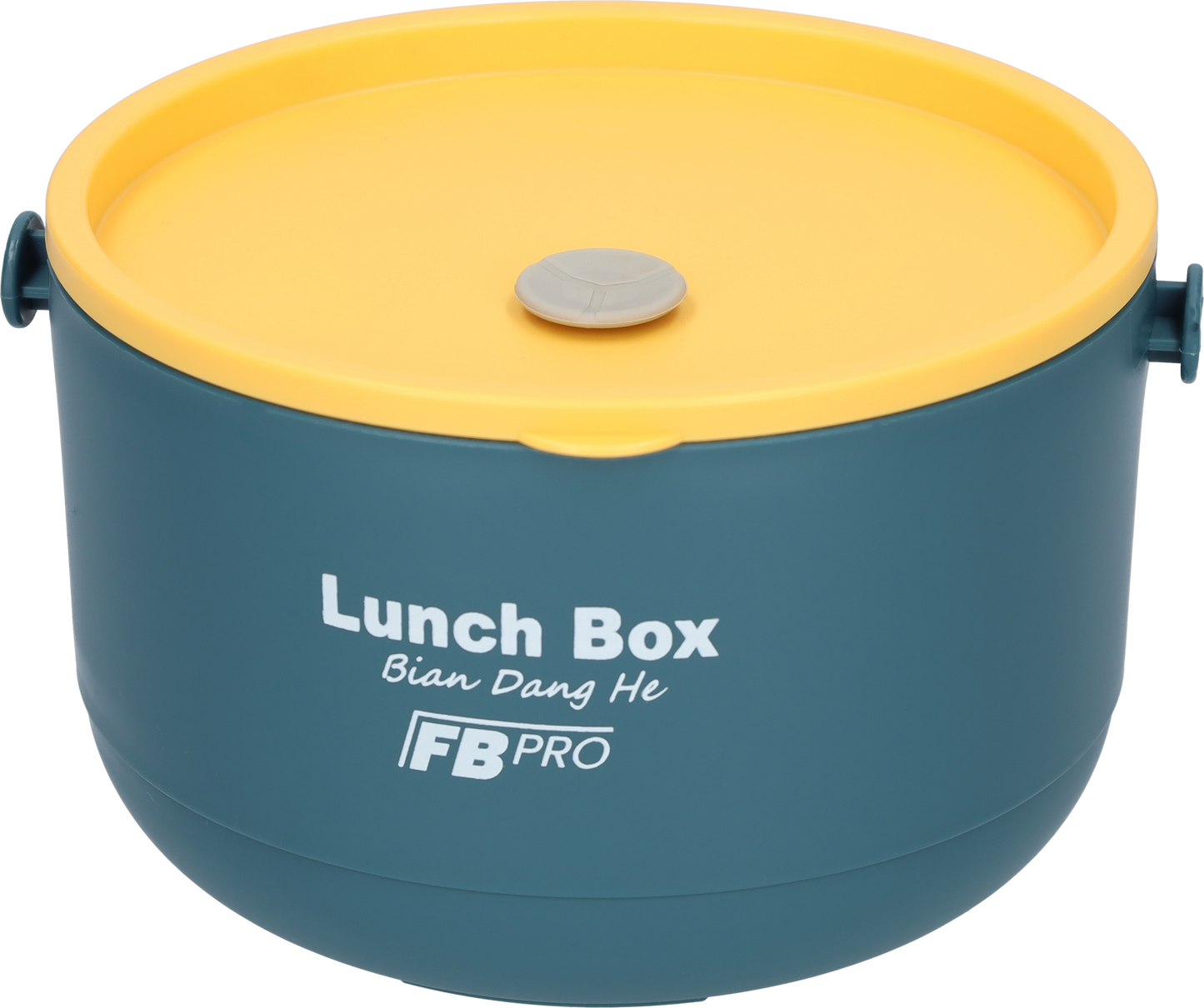 Lunchbox - RVS vershoudbakjes - Lucht- en waterdicht - Voor warm en koud eten - Inhoud van 1L - Groot formaat - Met deksels en lepel! - Blauw/Geel