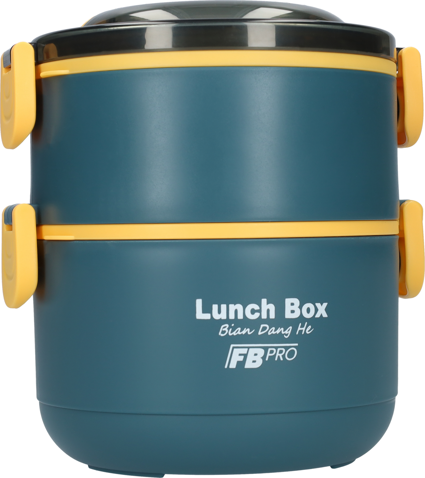 Lunchbox - 2-in-1 - Vershouddoos - RVS vershoudbakjes - Blauw/Geel