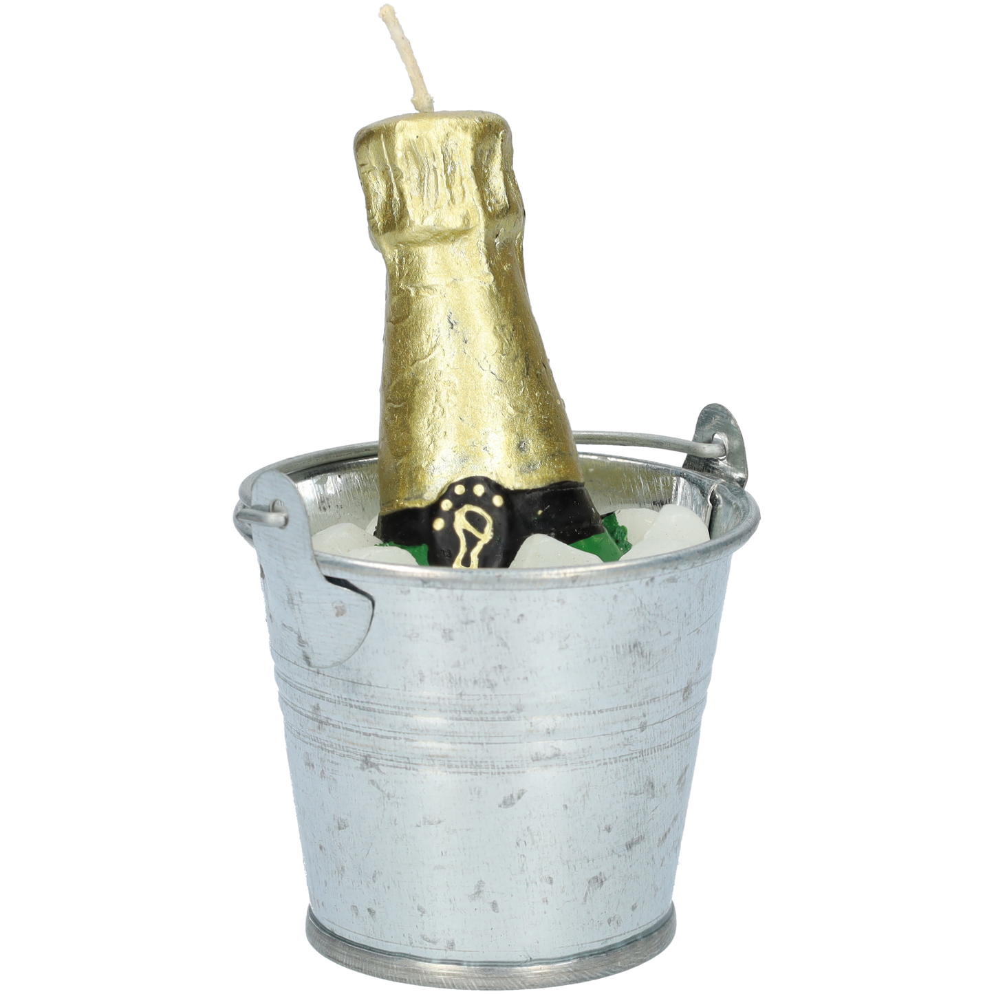 Kleine champagne kaarsen (2 stuks) - Schattige kaars gevormd als champagne fles! - 2 kaarsen & houders - Ø 60mm diameter