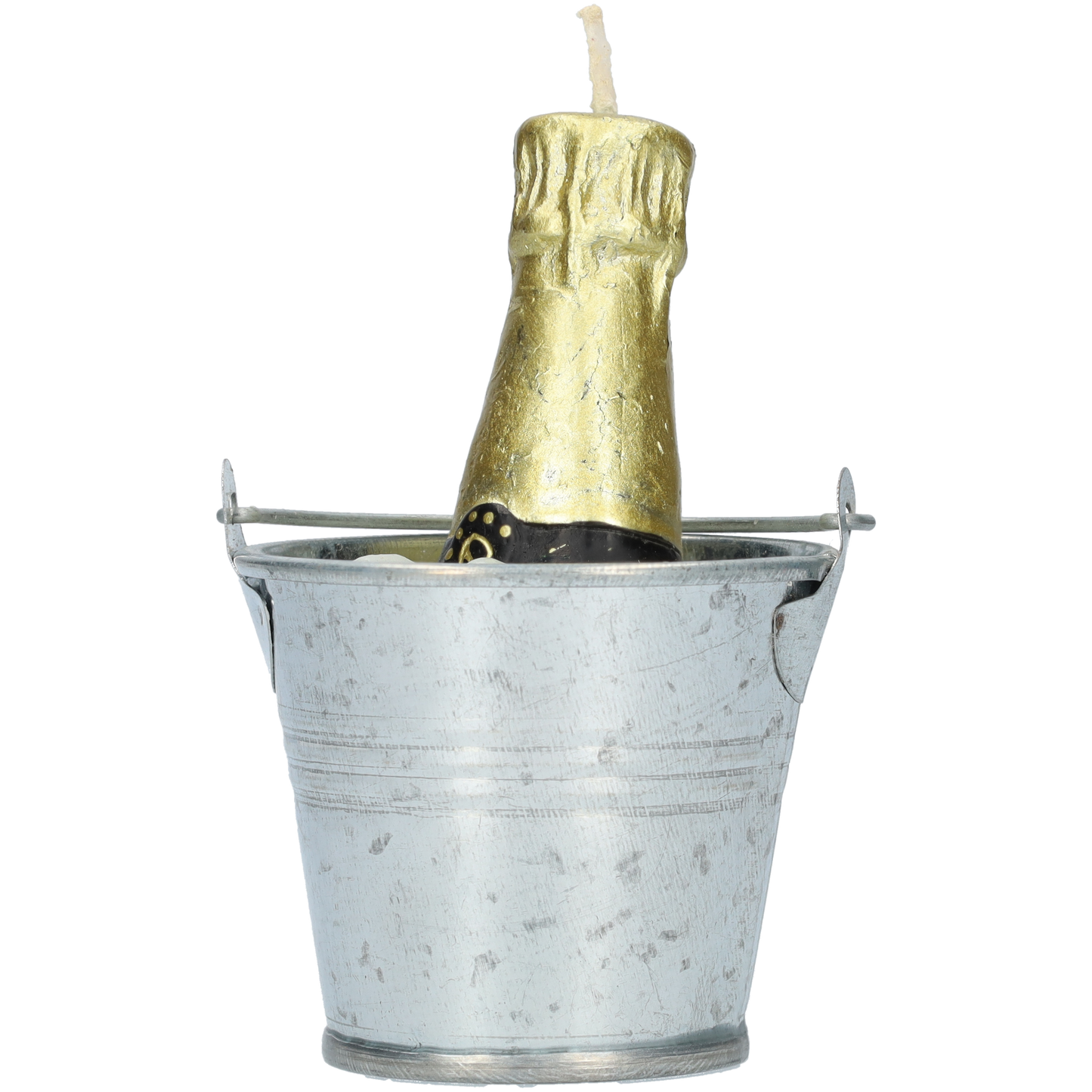 Kleine champagne kaarsen (2 stuks) - Schattige kaars gevormd als champagne fles! - 2 kaarsen & houders - Ø 60mm diameter