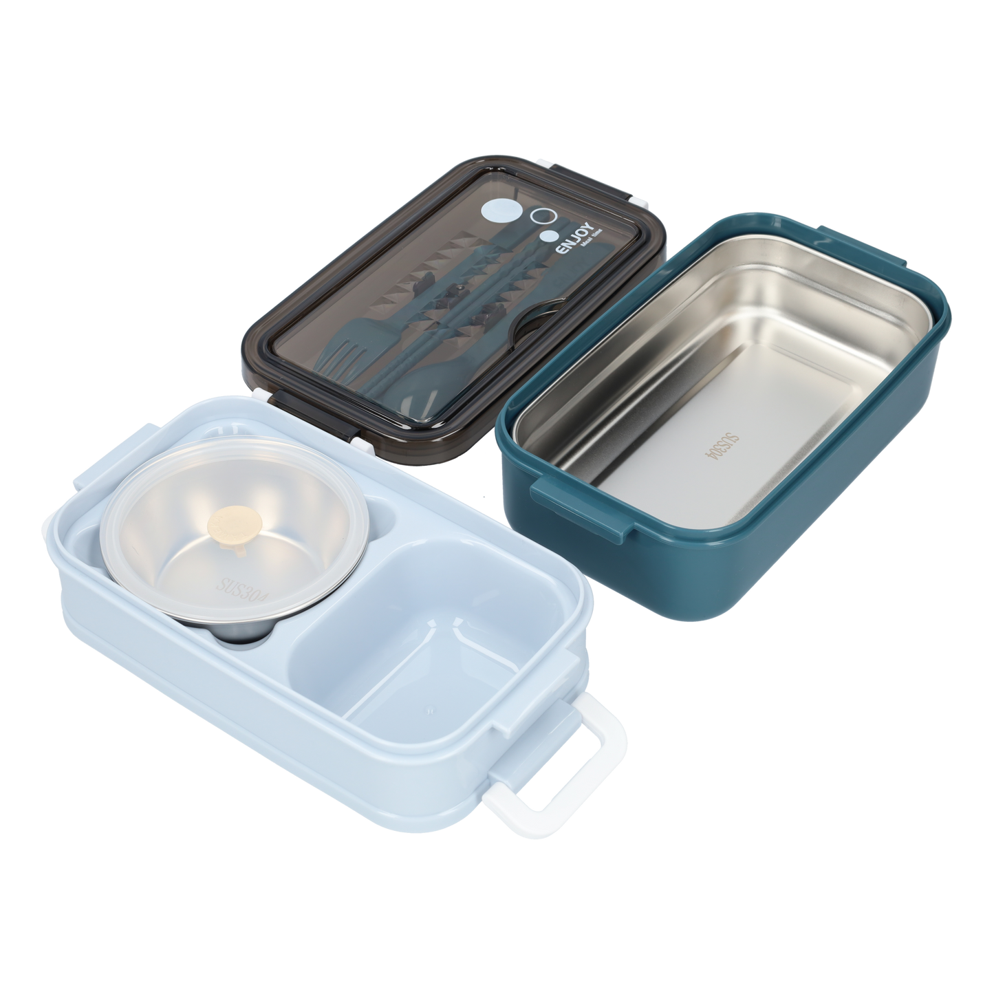 Lunchbox met soepkom Blauw - Luxe bentobox - luchtdicht en lekvrij - BPA vrij!
