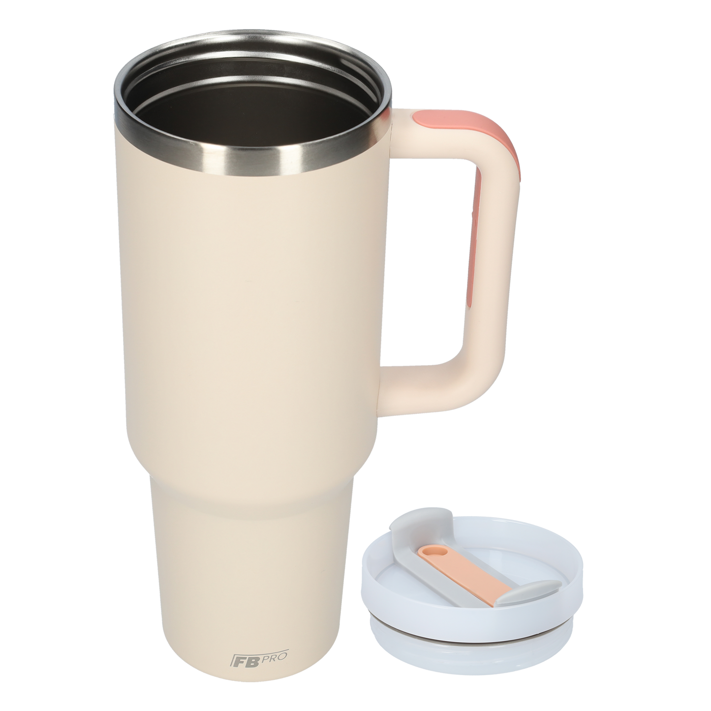 Thermos drinkbeker tumbler 1.2L met handvat en rietje - Thermosbeker - 1200 ML - Licht Roze
