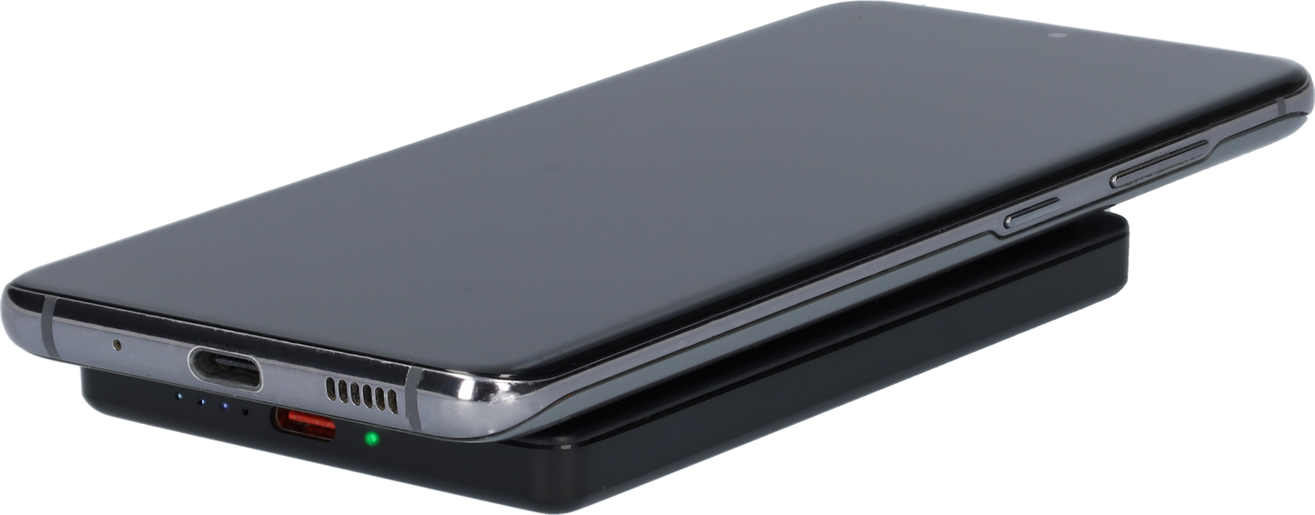 Powerbank - Snellader - Wireless charger - Draadloze powerbank - USB-C Oplaadbaar - LED Batterij display - Compact formaat - Ideaal voor onderweg - Zwart