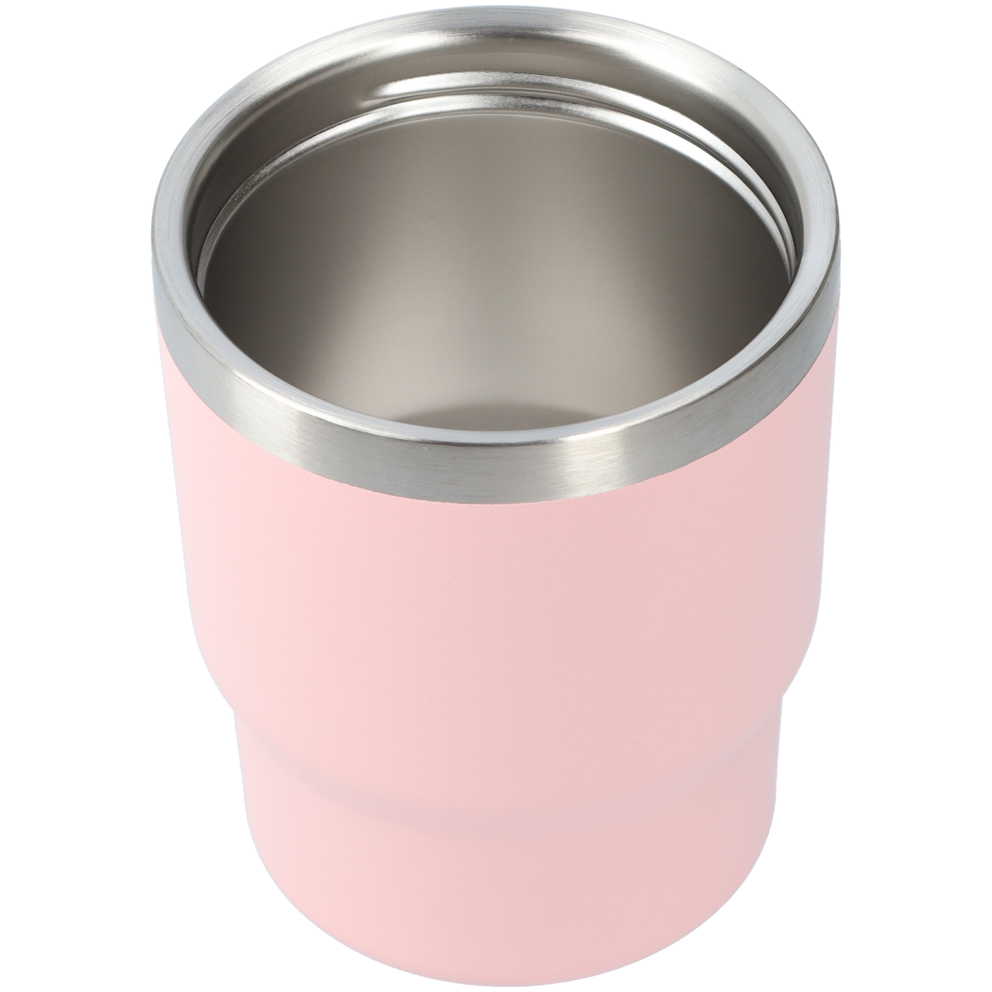 Kleine thermosbeker (400ml) - RVS drinkbeker met draaibare drinktuit en koord - Roze/Geel