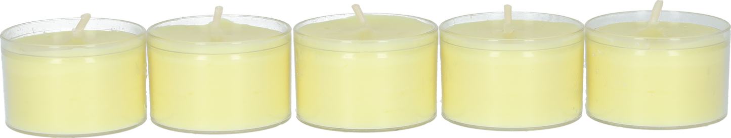 Kaarsen - Waxinelichtjes - Sfeerverlichting - Ideale sfeermakers in huis - Set van 50 stuks - 3,6 x 2,5 cm - Geel