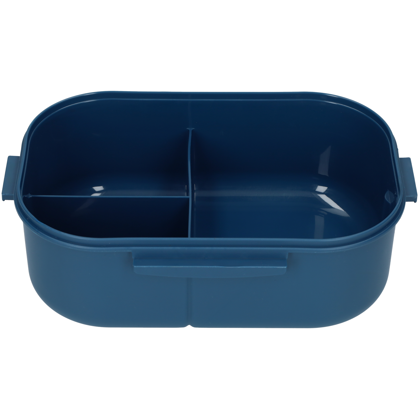 Lunchbox - Luxe bentobox - 3 vakjes - Lepel en vork inbegrepen - Ook te gebruiken als broodtrommel - Luchtdicht en lekvrij - 1200 ml - Blauw