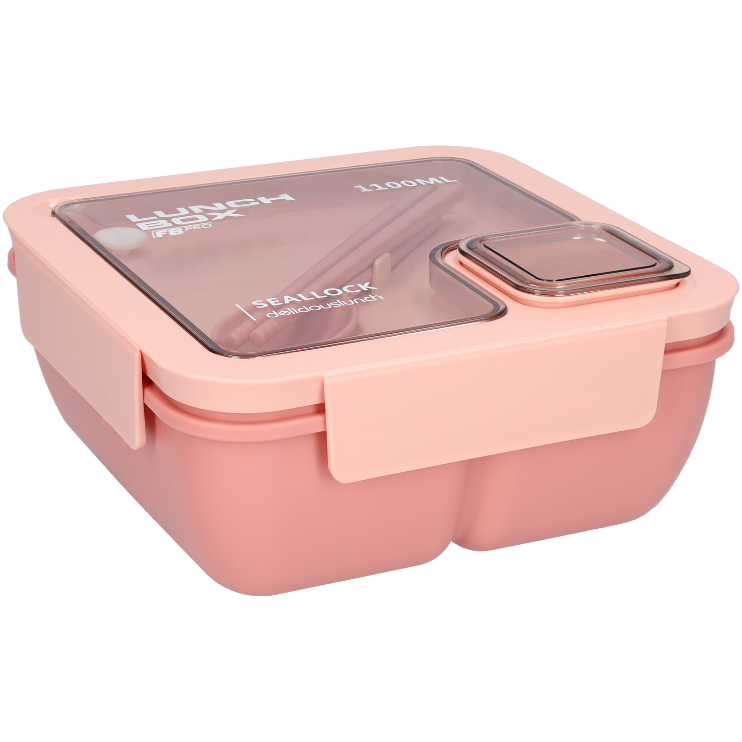 Vierkante lunchbox - 1100ml - Roze