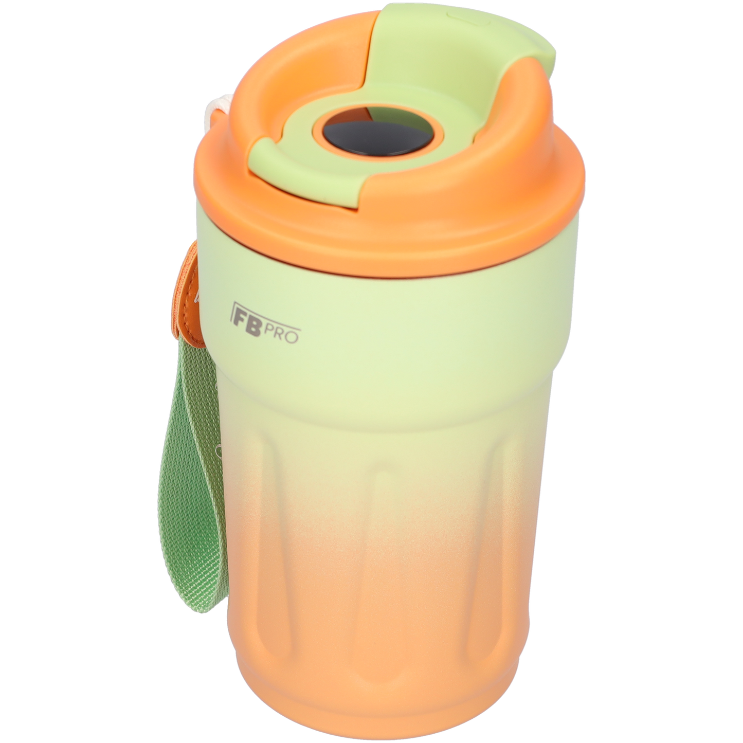RVS Thermosfles - Dubbelwandig - Heeft LED gradenmeter - Groen / Oranje