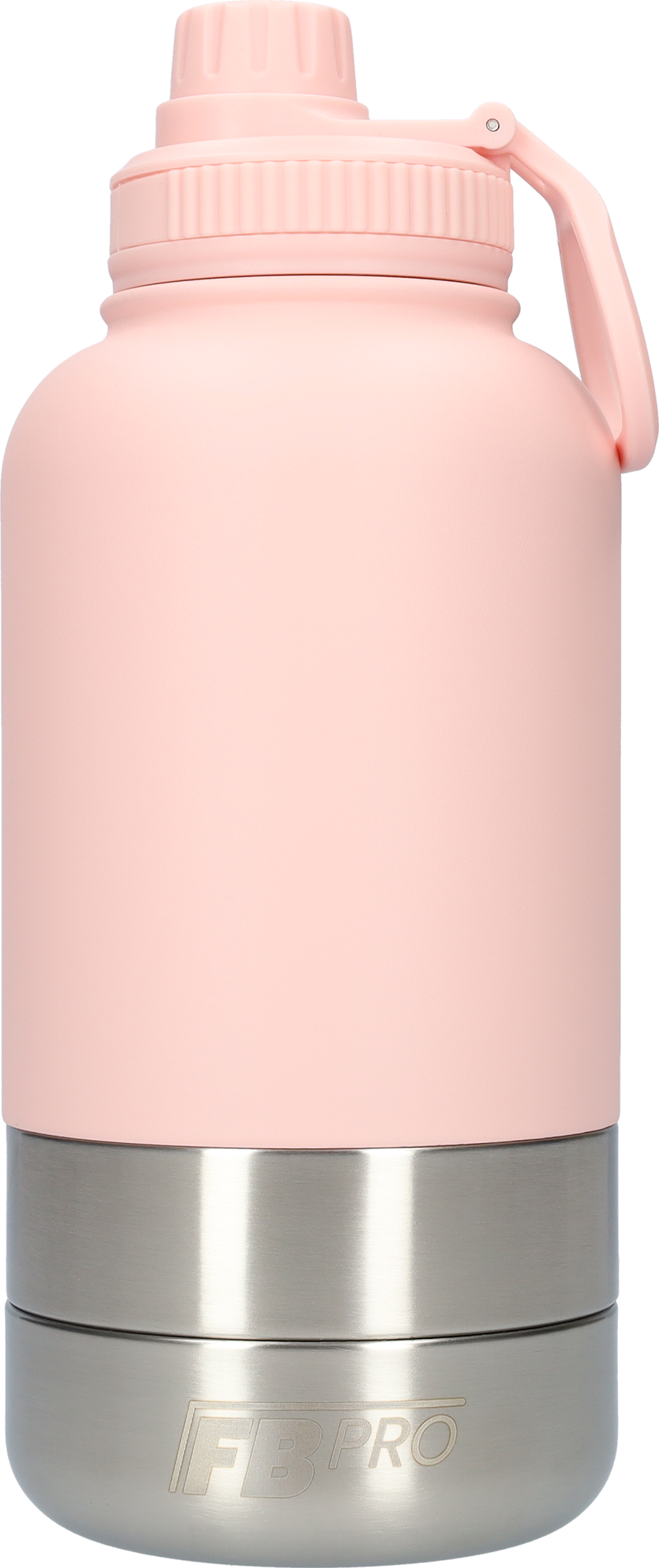 Honden drinkfles met voerbakken - RVS Fles - BPA vrij - 1 Liter - Met handvat - Roze