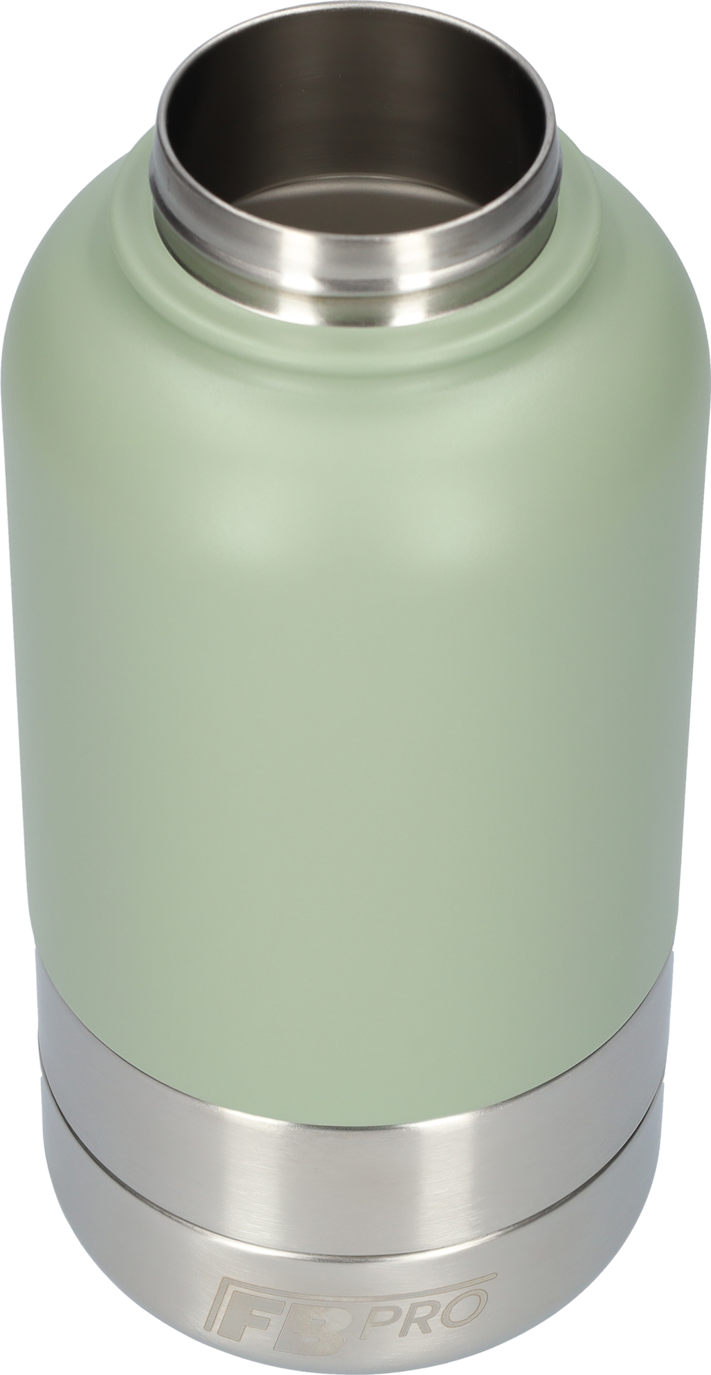 Honden drinkfles met voerbakken - RVS Fles - Lekbestendige dop - BPA vrij - 1 Liter - Met handvat - Licht Groen