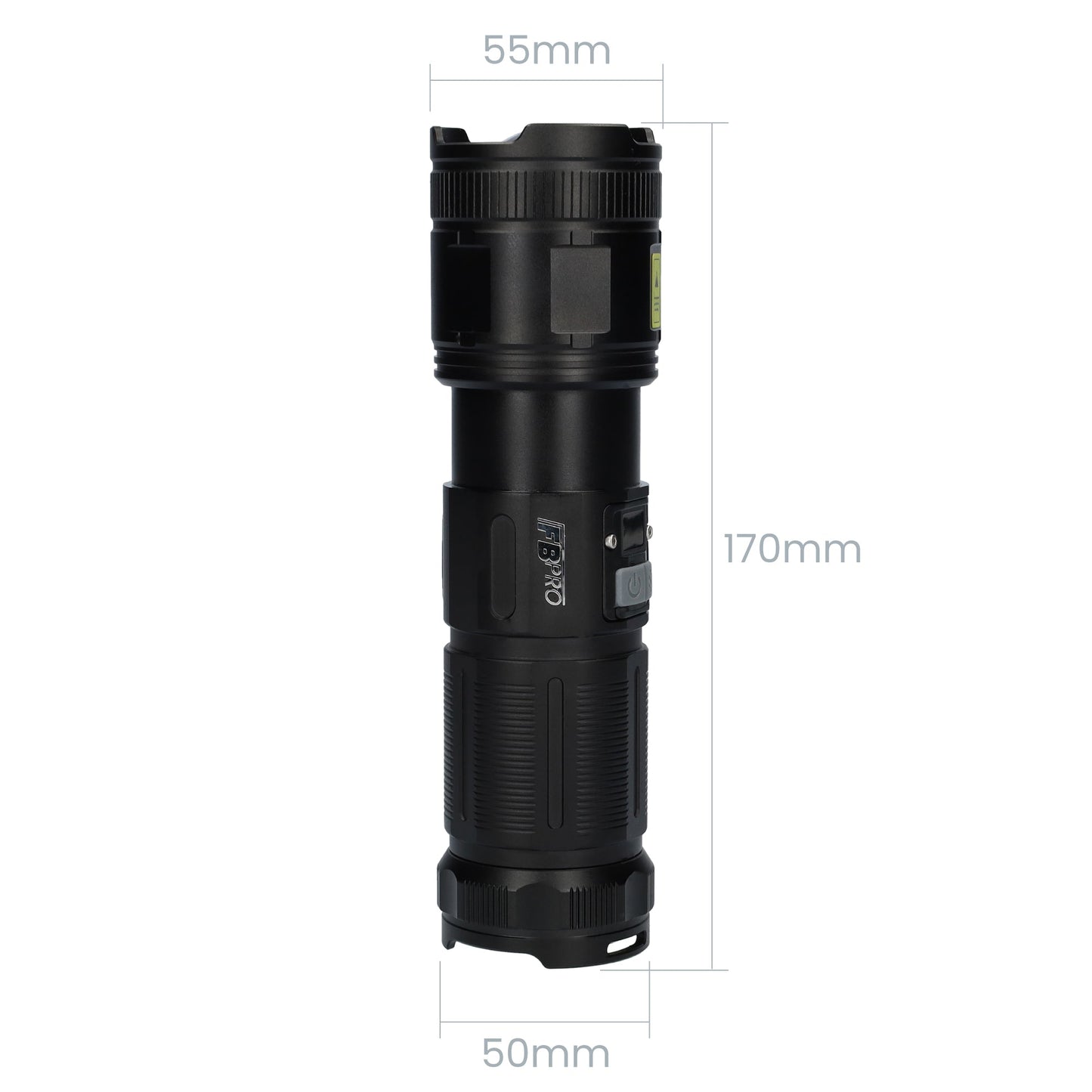 Zaklamp LED - Militaire zaklamp - 2000 Lumen - Zwart