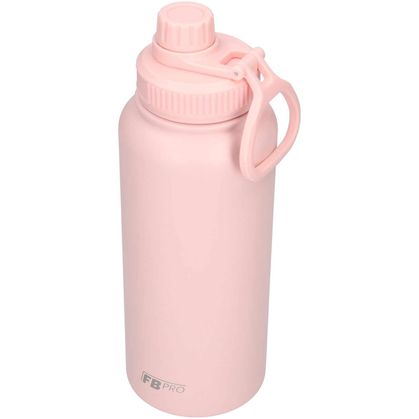 Thermos drinkfles 1 liter met extra dop - Isolerende Waterfles met draaibare drinktuit - Afgewerkt met Poedercoating - Zalm Roze