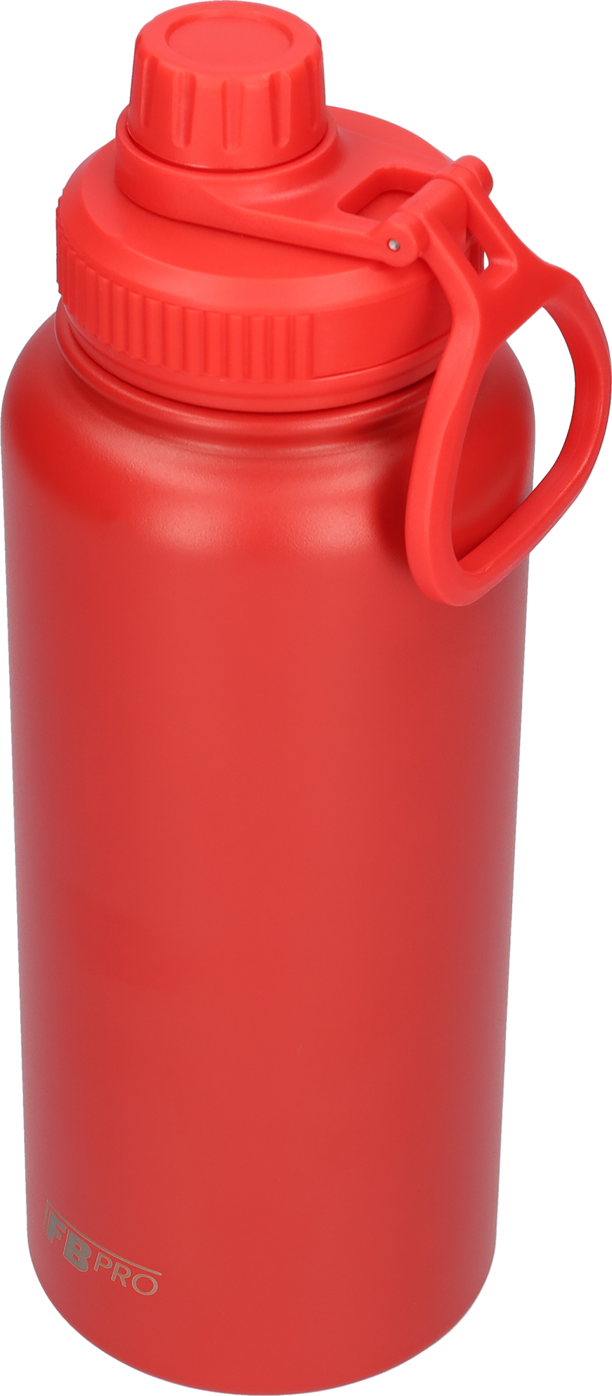 Thermos drinkfles 1 liter met extra dop - Isolerende Waterfles met draaibare drinktuit - Afgewerkt met Poedercoating - Rood