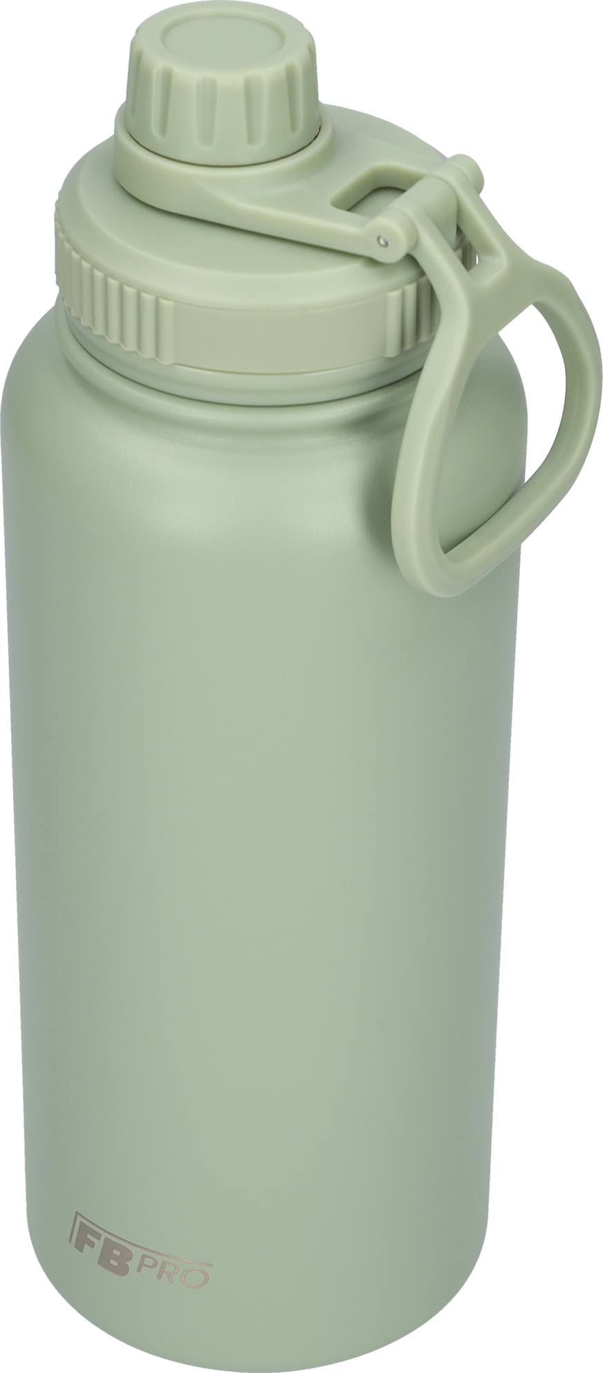 Thermos drinkfles 1 liter met extra dop - Isolerende Waterfles met draaibare drinktuit - Afgewerkt met Poedercoating - Lichtgroen