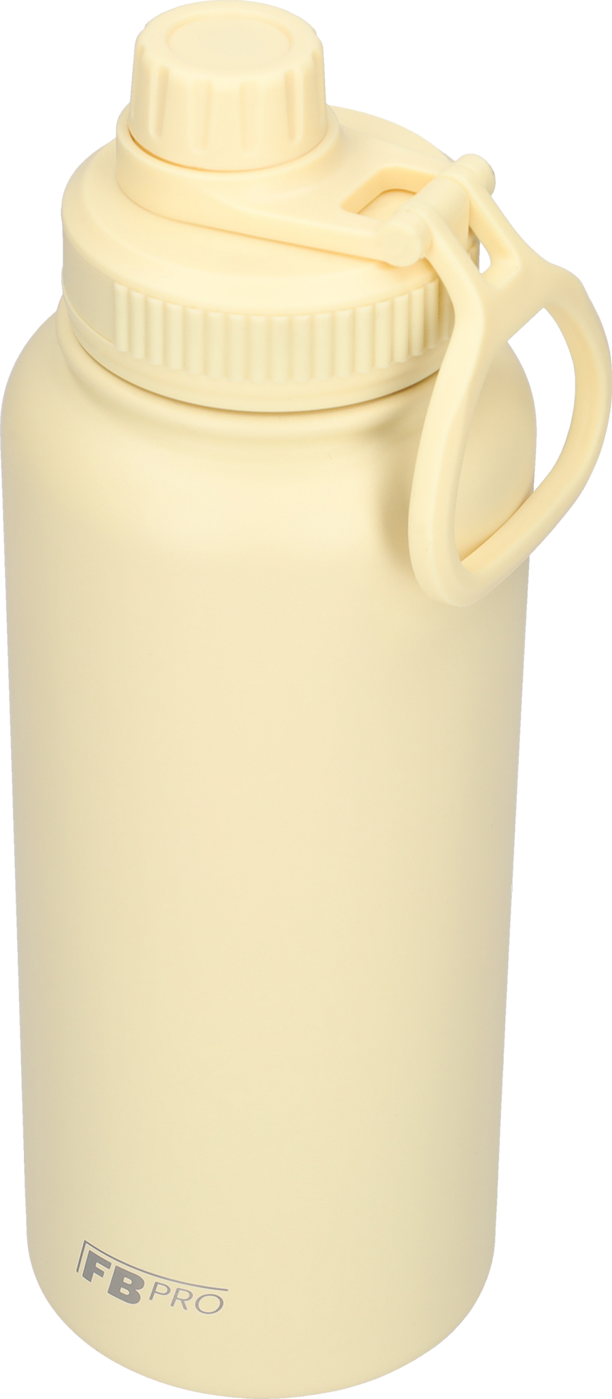Thermos drinkfles 1 liter met extra dop - Isolerende Waterfles met draaibare drinktuit - Afgewerkt met Poedercoating - Beige