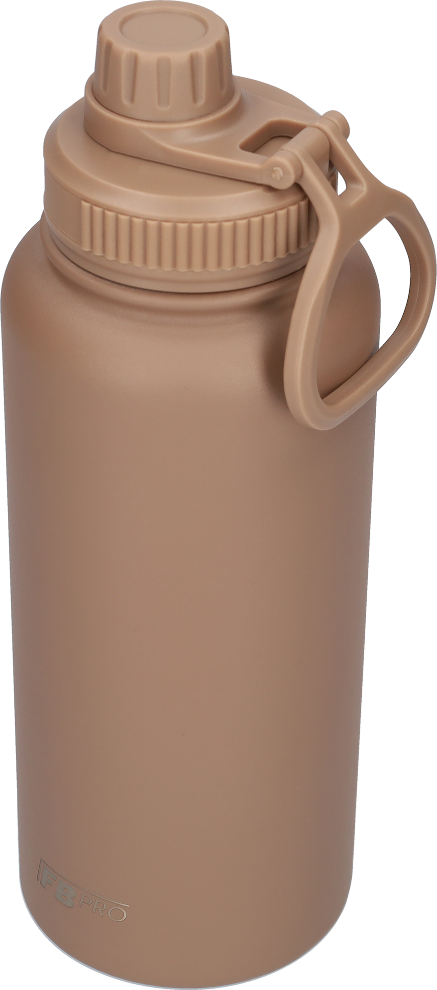 Thermos drinkfles 1 liter met extra dop - Isolerende Waterfles met draaibare drinktuit - Afgewerkt met Poedercoating - Bruin