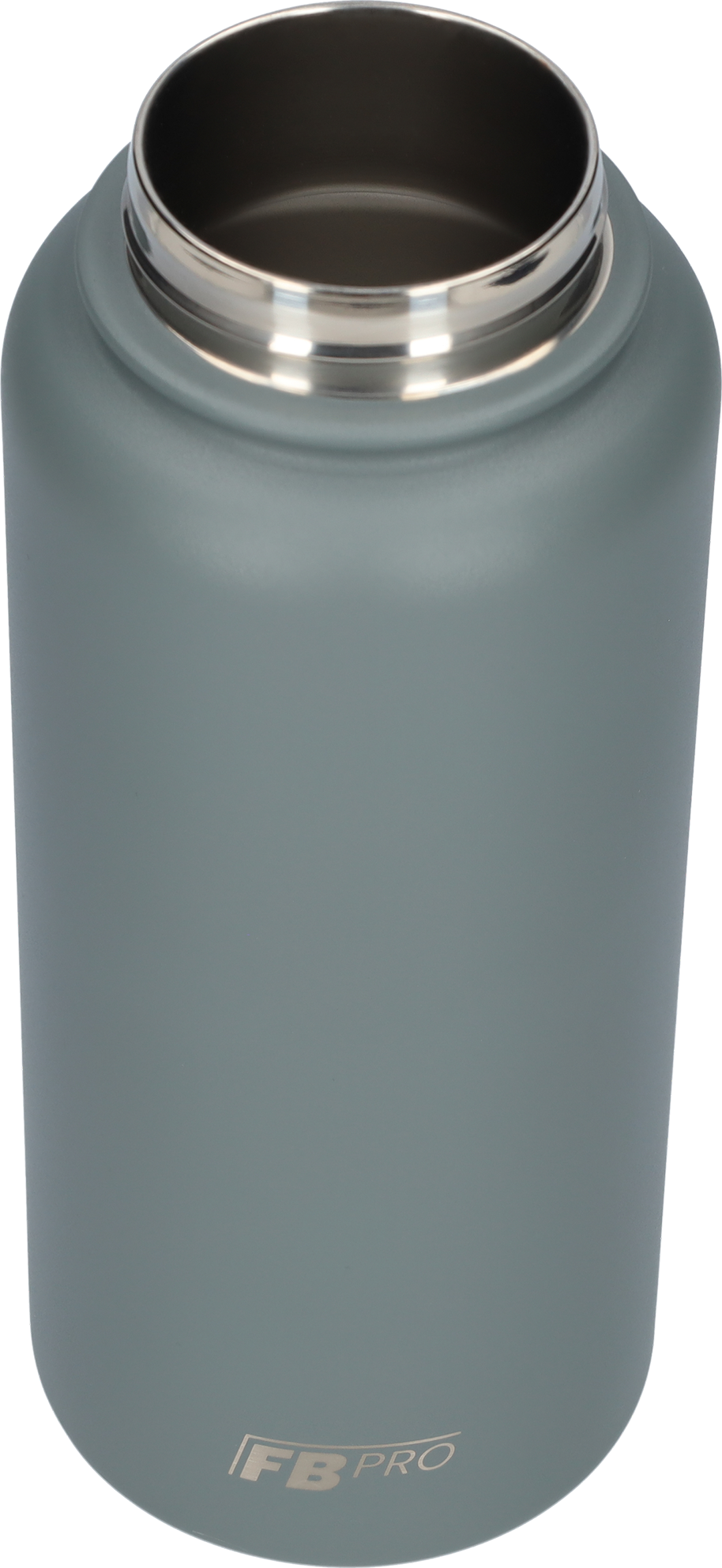 Thermos drinkfles 1 liter met extra dop - Isolerende Waterfles met draaibare drinktuit - Afgewerkt met Poedercoating - Grijs