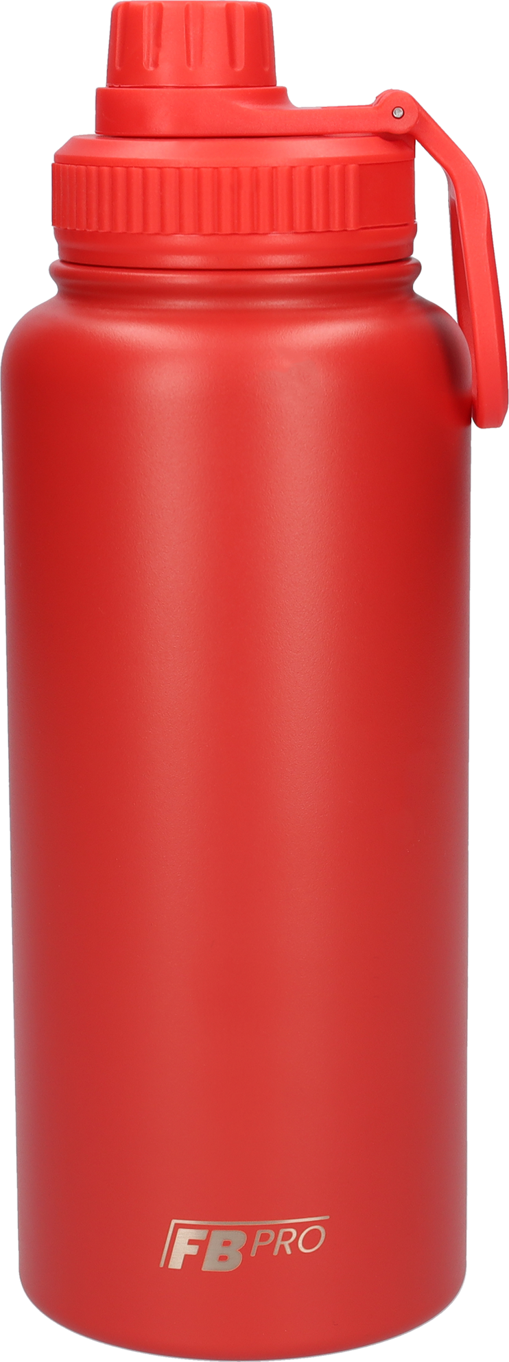 Thermos drinkfles 1 liter met extra dop - Isolerende Waterfles met draaibare drinktuit - Afgewerkt met Poedercoating - Rood