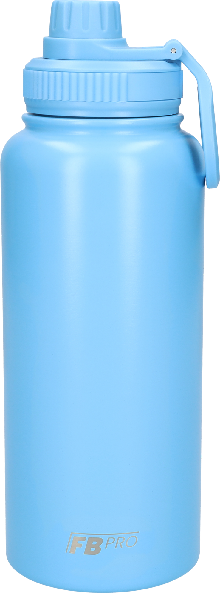Thermos drinkfles 1 liter met extra dop - Isolerende Waterfles met draaibare drinktuit - Afgewerkt met Poedercoating - Lichtblauw