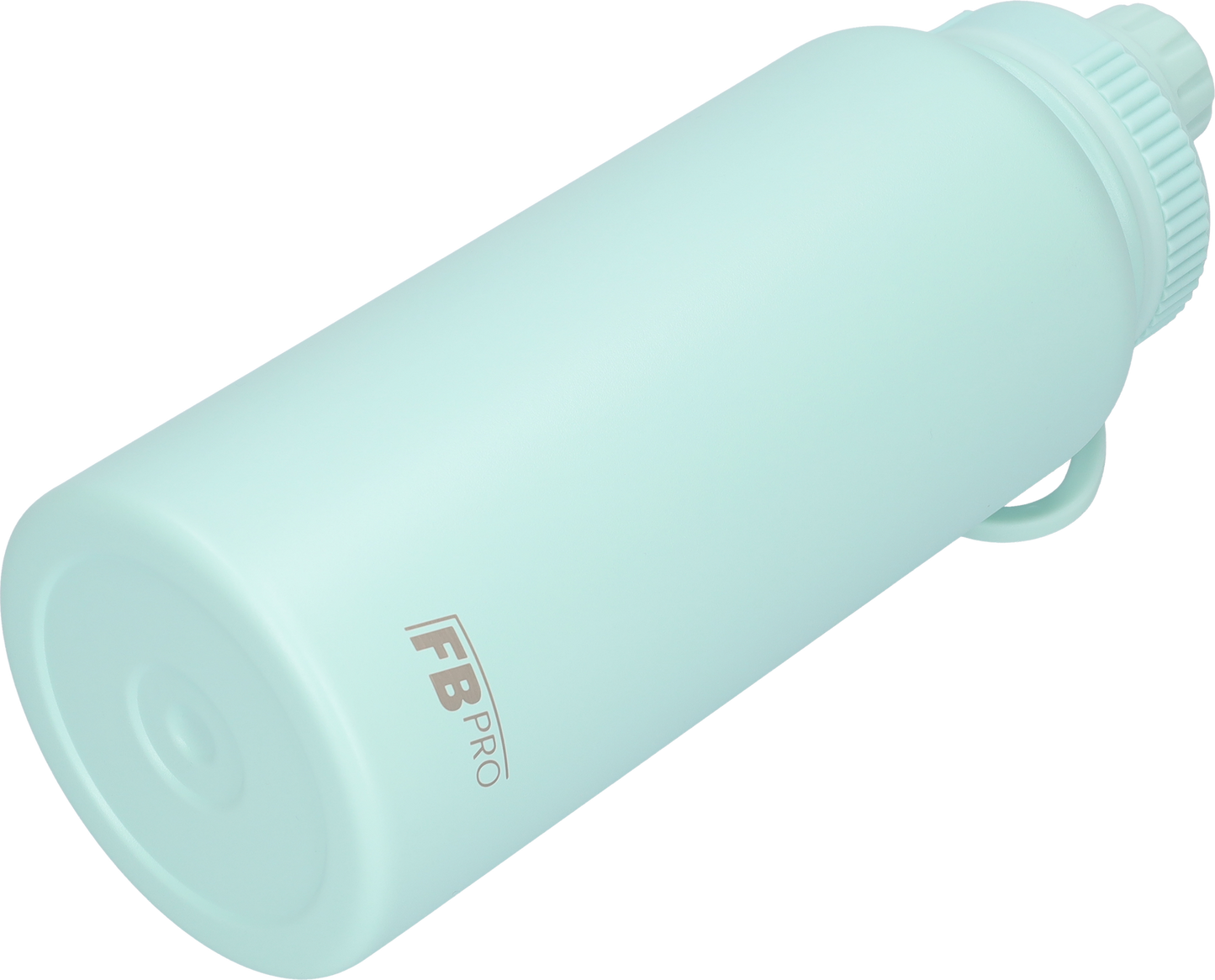 Thermos drinkfles 1 liter met extra dop - Isolerende Waterfles met draaibare drinktuit  - Afgewerkt met Poedercoating - Licht Cyaan