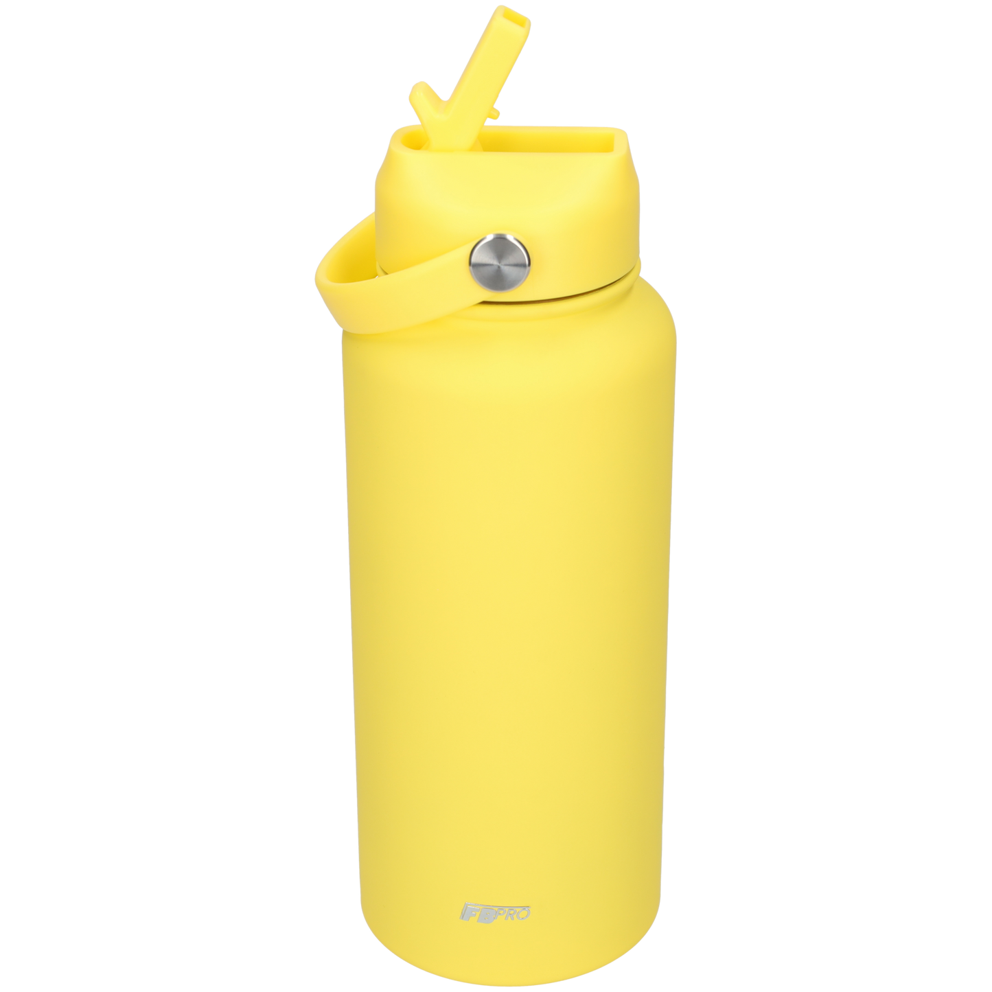 Thermos waterfles 1 liter - Isolerende Waterfles met Draaibare Drinktuit - Lemon Yellow