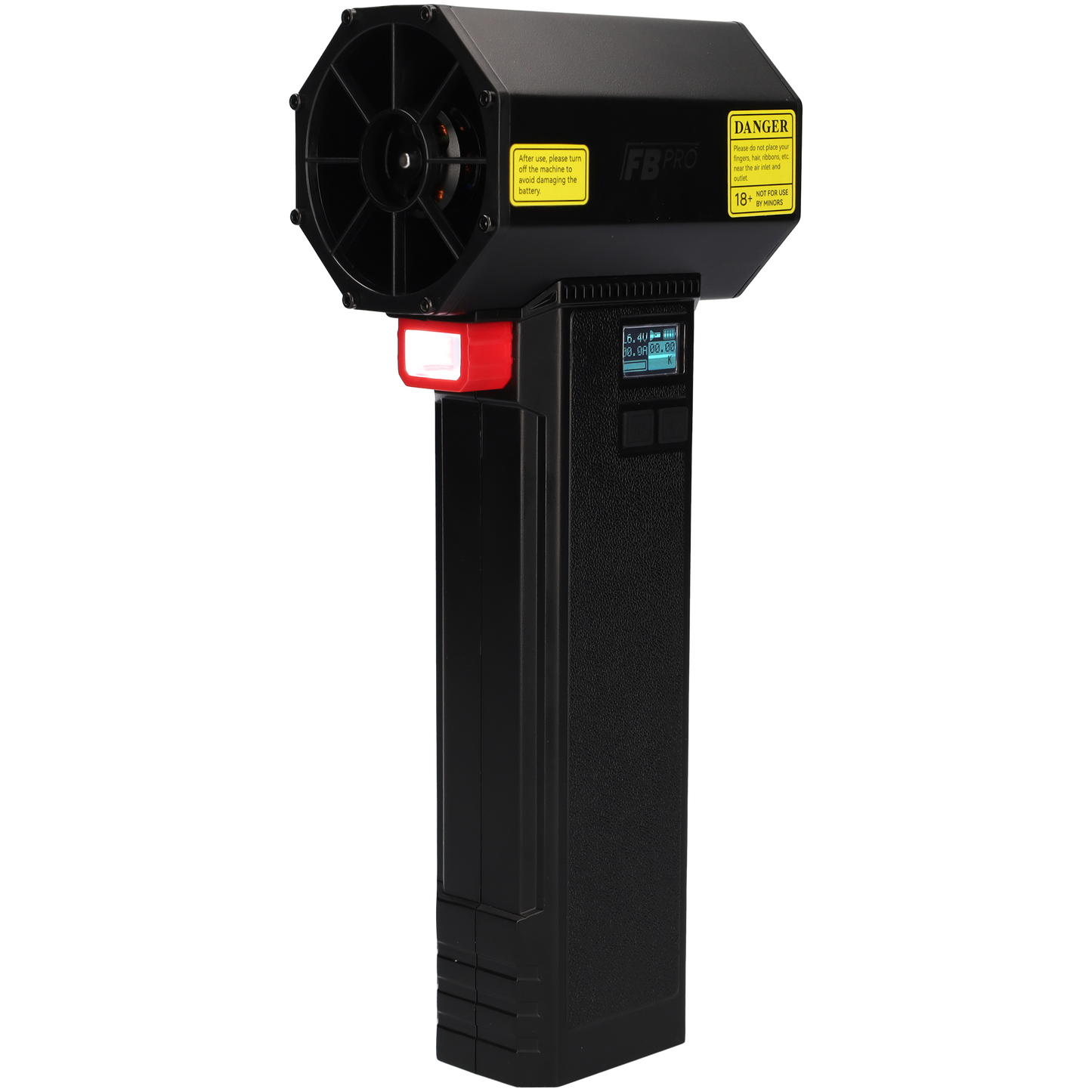 FBT1220 - Super sterke luchtblazer - Turbo fan - Luchtpistool - Met ingebouwde zaklamp - 16.8 V - 440 Watts - 1.2 KG stuwkracht - Oplaadbaar - Zwart