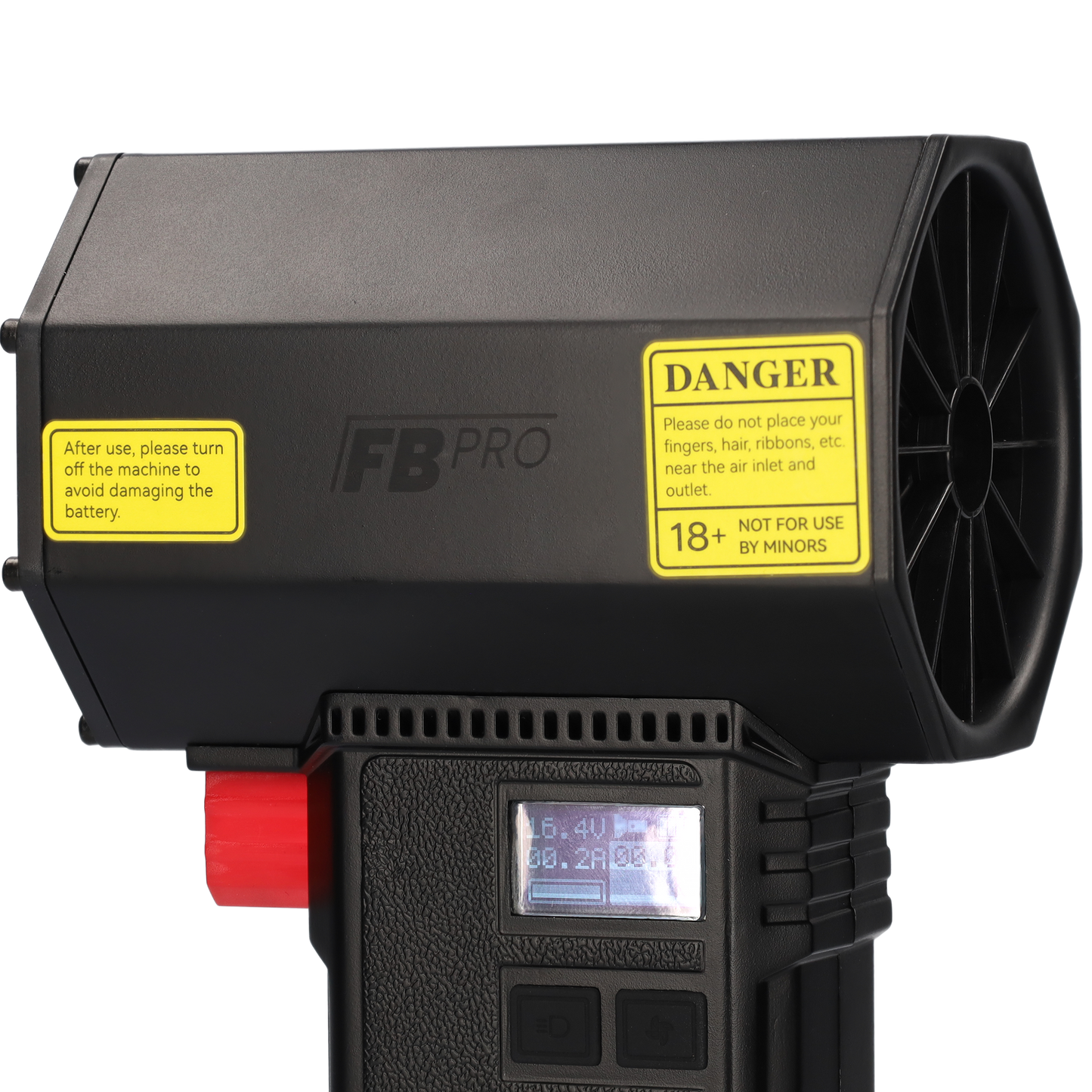 FBT1220 - Super sterke luchtblazer - Turbo fan - Luchtpistool - Met ingebouwde zaklamp - 16.8 V - 440 Watts - 1.2 KG stuwkracht - Oplaadbaar - Zwart