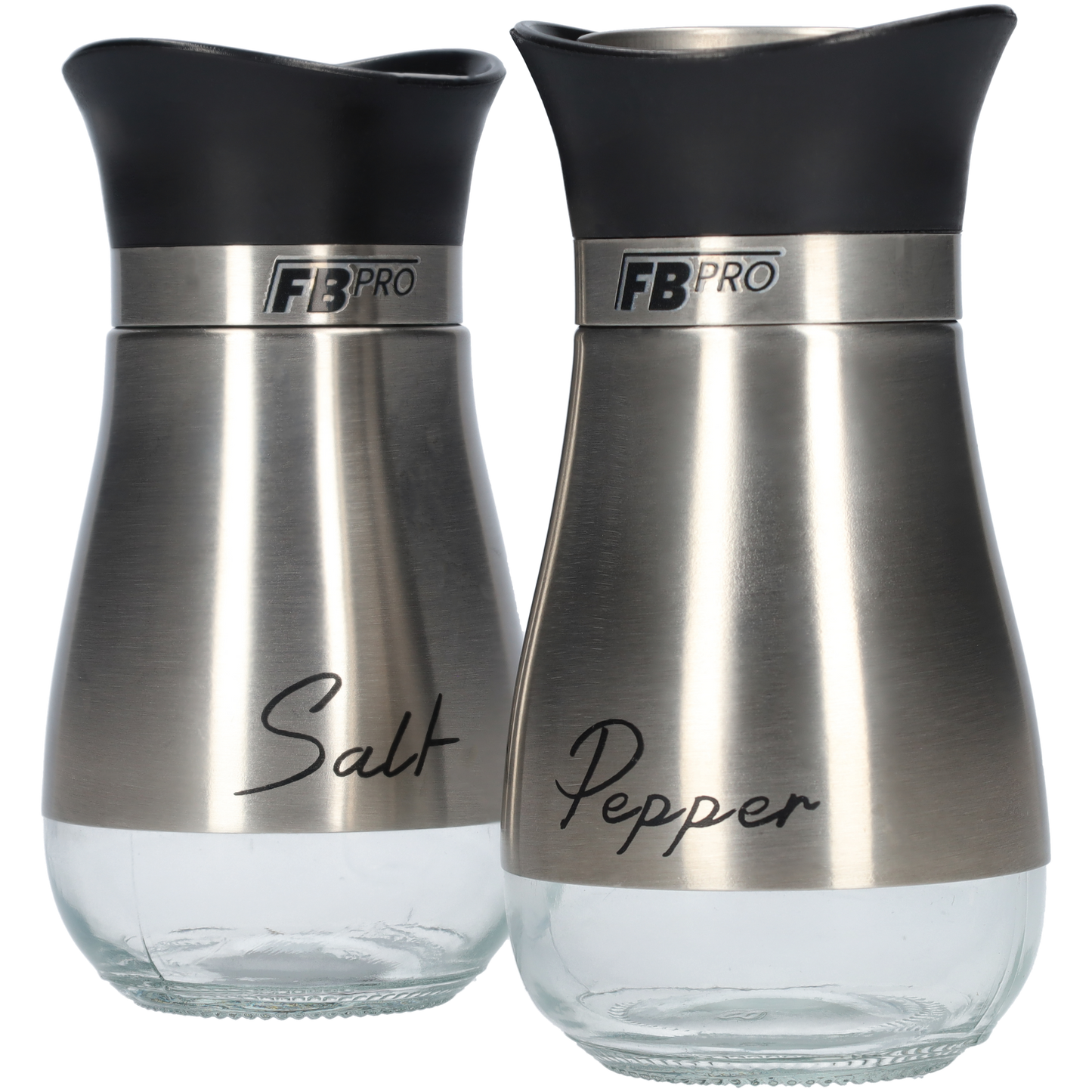 Zout en peper potjes van glas en RVS (2 stuks!) - Kruidenpotjes - RVS & glas