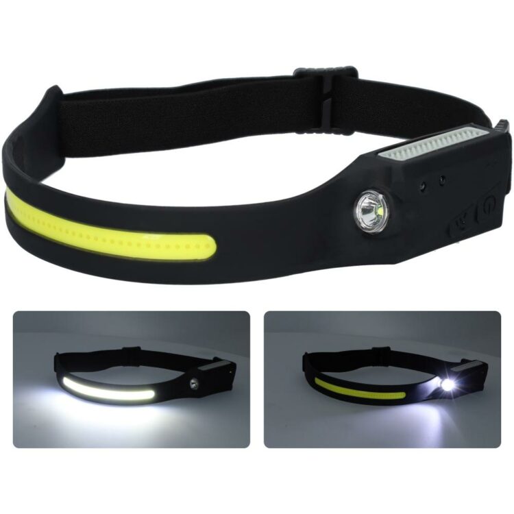 Hoofdlamp LED - Hoofdlampje - Lamp met hoofdband - Compact formaat - Verschillende licht standen - Licht vanuit alle kanten -Zwart