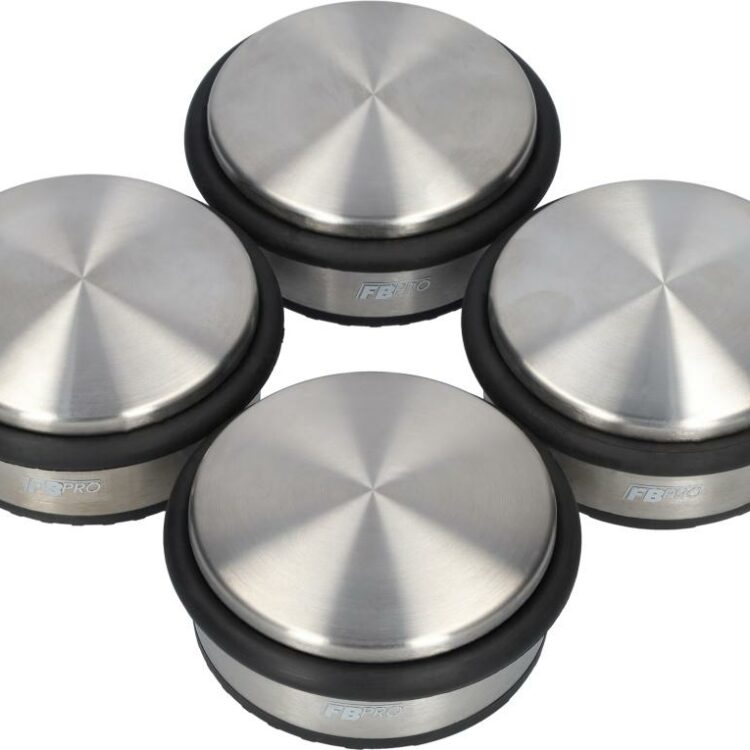 Deurstopper - Deurstop - Deurstoppers voor binnen en buiten - Deurbuffer - Beschermt je deur tegen dichtvallen! - Deur stopper set van 4 - Hoge kwaliteit - RVS en grip rubber