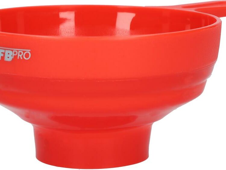Opvouwbare siliconen trechter- Koker keukengerei - Voor op de camping of keuken - Compact formaat, met handvat! - 19.8 x 12.2 x 3.3 CM - Rood